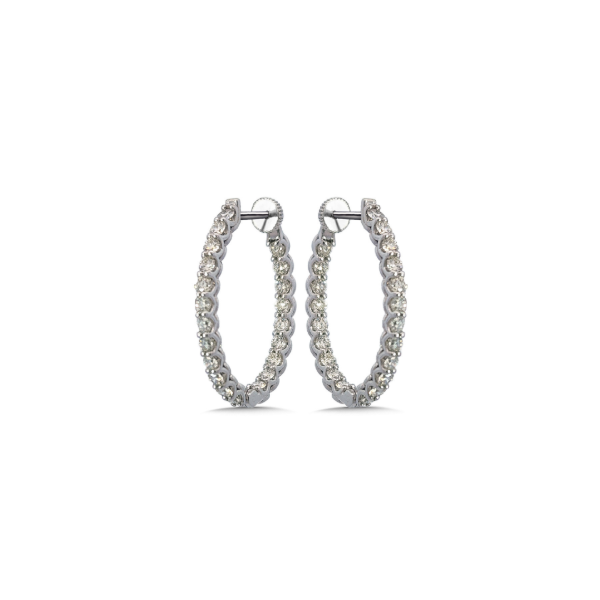 14KW .75CTW Diamond Inside/Outside Oval Twist Lock Hoop Earrings Kiefer Jewelers Lutz, FL