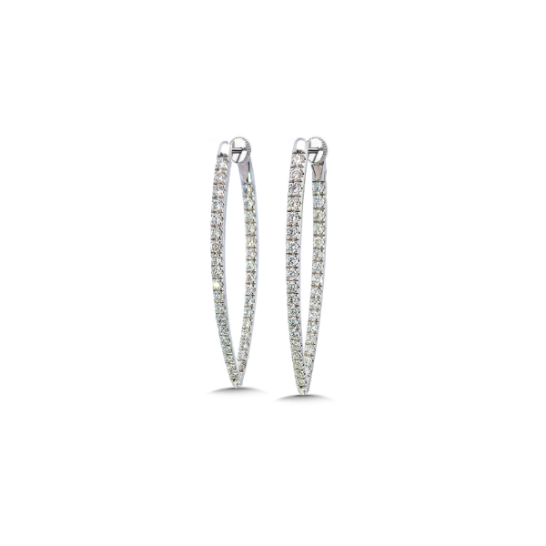 14KW 3CT Diamond Chevron Inside/Outside Twist Lock Hoop Earrings Kiefer Jewelers Lutz, FL