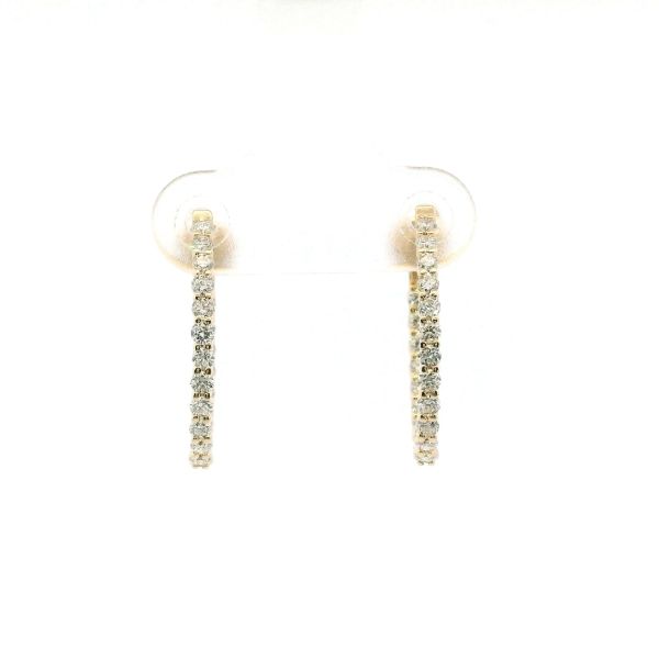 14KY 0.75CTW Diamond Inside/Outside Oval Twist Lock Hoop Earrings Kiefer Jewelers Lutz, FL