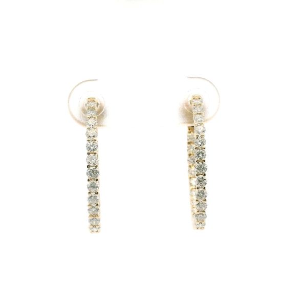 14KY 1.0CTW Diamond Inside/Outside Oval Twist Lock Hoop Earrings Kiefer Jewelers Lutz, FL