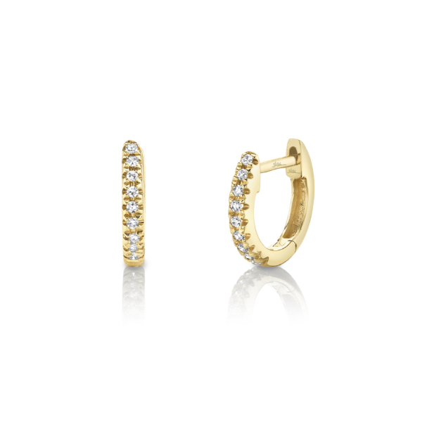 14KY Mini Diamond Huggie Hoop Earrings by Shy Creation Kiefer Jewelers Lutz, FL