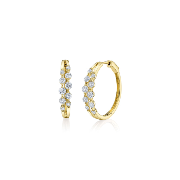 14KY 1.32CTW Scattered Diamond Hoop Earrings by Shy Creation Kiefer Jewelers Lutz, FL