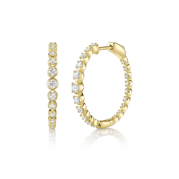 14KY Diamond Inside Outside Crown Set Hoop Earrings by Shy Creation Kiefer Jewelers Lutz, FL