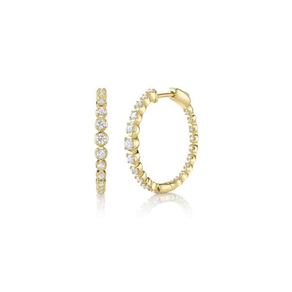 14KY Diamond Inside Outside Crown Set Hoop Earrings by Shy Creation Kiefer Jewelers Lutz, FL
