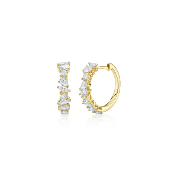 14KY 1.45CTW Marquise, Pear Shape, and Round Diamond Hoop Earrings by Shy Creation Kiefer Jewelers Lutz, FL