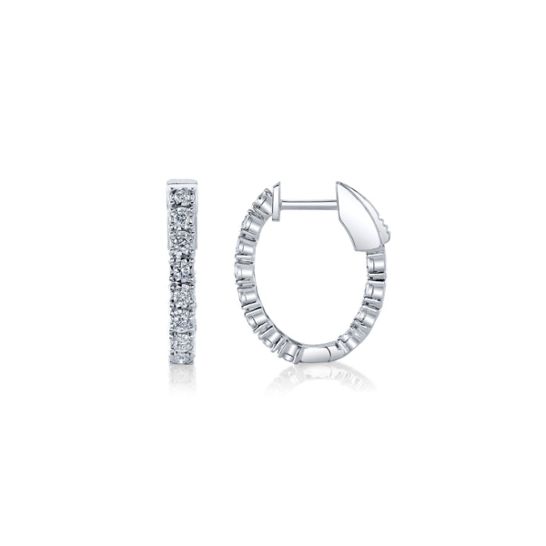 14KW 0.47CTW Diamond Crown Set Hoop Earrings by Shy Creation Image 2 Kiefer Jewelers Lutz, FL