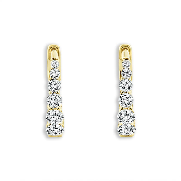 14KY 0.50CTW Graduated Diamond Huggie Inside/Outside Hoop Earrings Kiefer Jewelers Lutz, FL