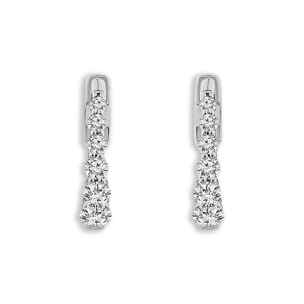 14KW 1.0CTW Graduated Diamond Inside/Outside Huggie Hoop Earrings Kiefer Jewelers Lutz, FL