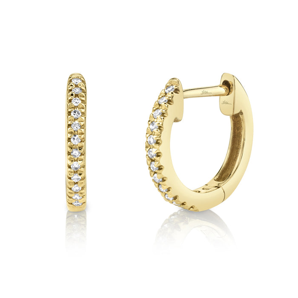 14KY Diamond Huggie Hoop Earrings by Shy Creation Kiefer Jewelers Lutz, FL