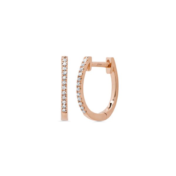 14K Rose Gold Diamond Huggies by Shy Creation Kiefer Jewelers Lutz, FL