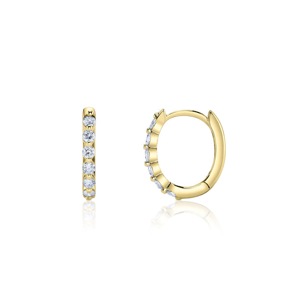 14KY 0.26CTW Diamond Oval Huggie Hoop Earrings by Shy Creation Image 2 Kiefer Jewelers Lutz, FL