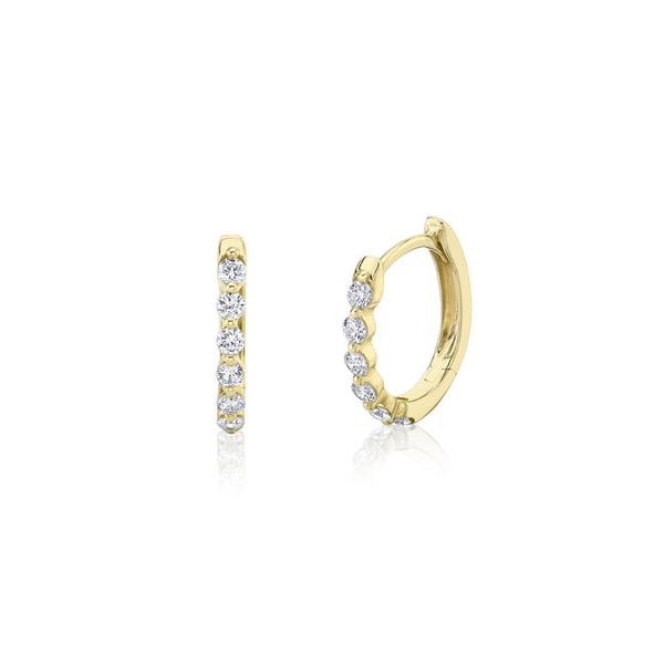 14KY 0.26CTW Diamond Oval Huggie Hoop Earrings by Shy Creation Kiefer Jewelers Lutz, FL