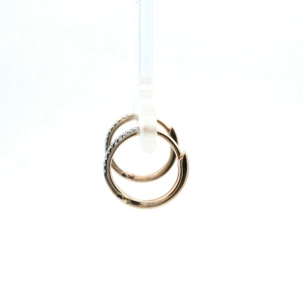 10KY 0.05CTW Diamond Huggie Hoops Earrings Image 3 Kiefer Jewelers Lutz, FL