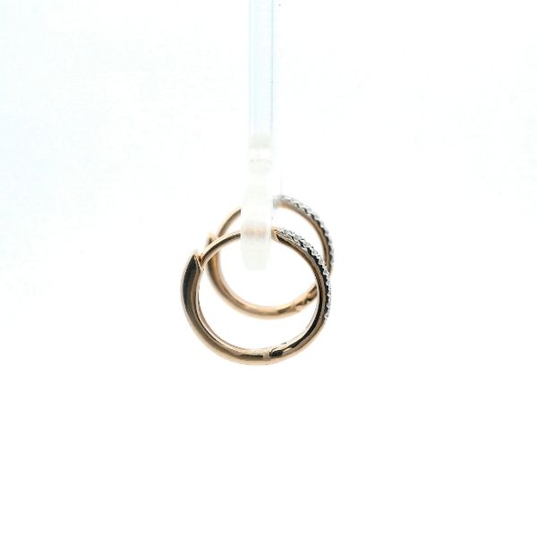 10KY 0.05CTW Diamond Huggie Hoops Earrings Image 4 Kiefer Jewelers Lutz, FL