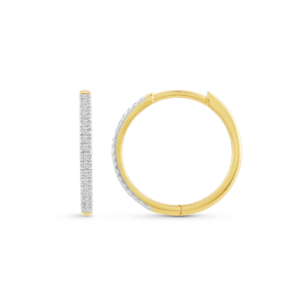 14KY 16MM 0.10CTW Diamond Hoop Earrings Kiefer Jewelers Lutz, FL