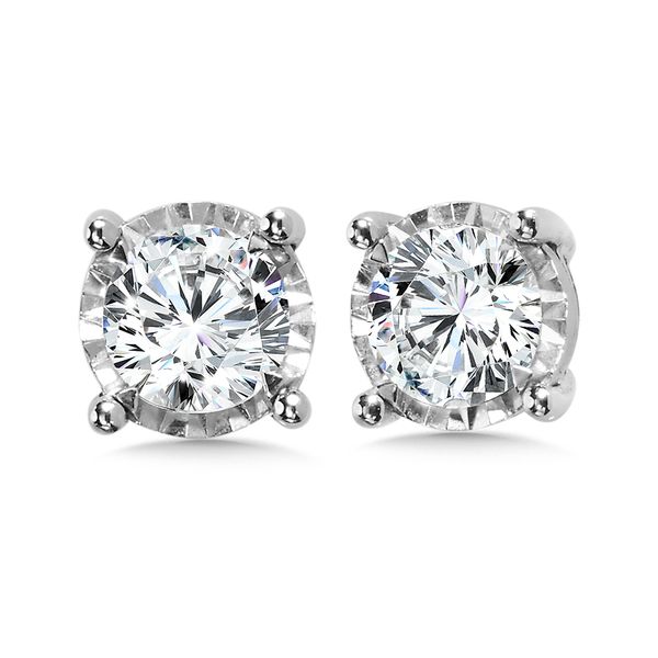 14KW .50ctw Sparkling Diamond Stud Earrings Kiefer Jewelers Lutz, FL
