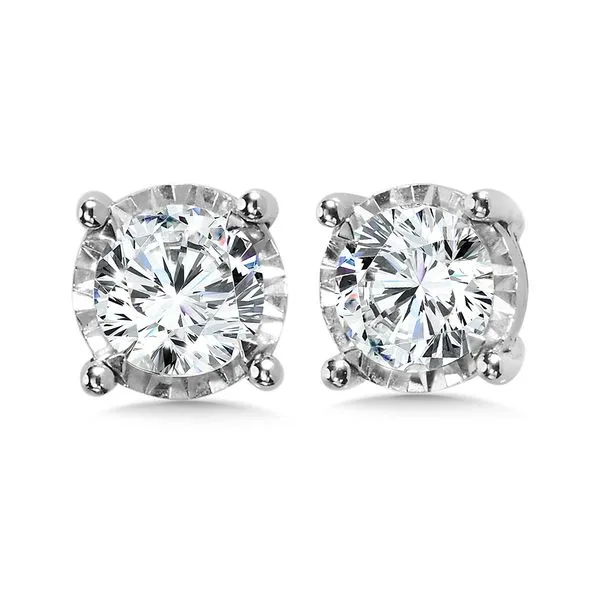 14KW .10ctw Sparkling Diamond Stud Earrings Kiefer Jewelers Lutz, FL