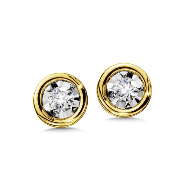 14KY .10ctw Bezel Set Diamond Stud Earrings Kiefer Jewelers Lutz, FL