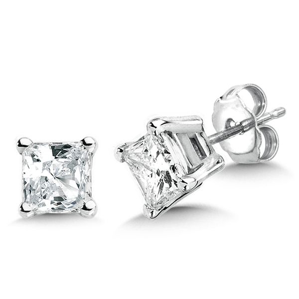 14KW 1.81CTW Princess Cut Diamond Stud Earrings Kiefer Jewelers Lutz, FL