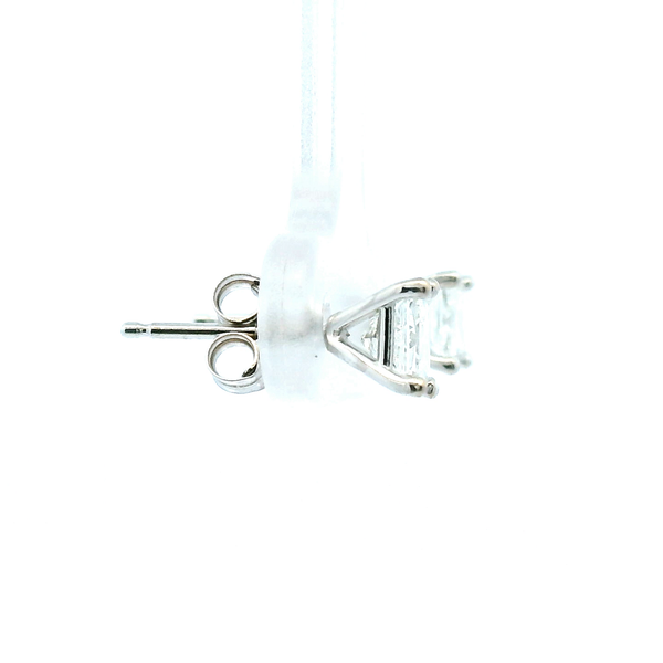 14KW 0.86CTW Princess Cut Diamond Stud Earrings Image 3 Kiefer Jewelers Lutz, FL