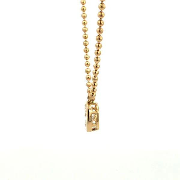 14KY Lab Grown Bezel Set Oval Diamond on Beaded Chain Image 4 Kiefer Jewelers Lutz, FL