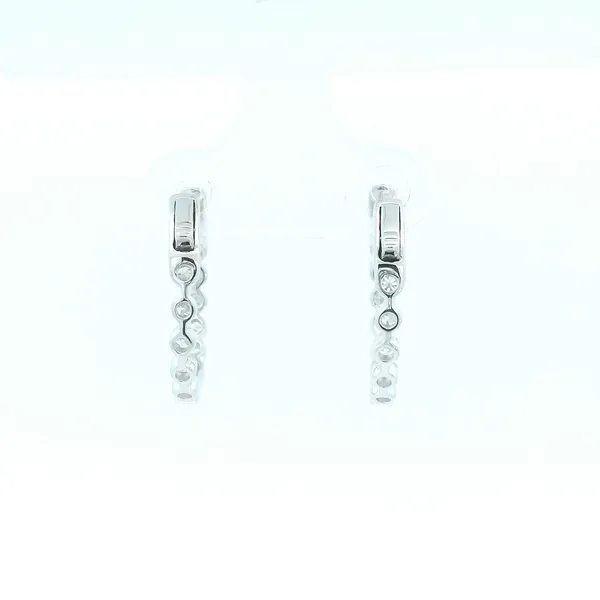 14KW Lab Grown Diamond Inside/Outside Hoop Earrings Image 4 Kiefer Jewelers Lutz, FL
