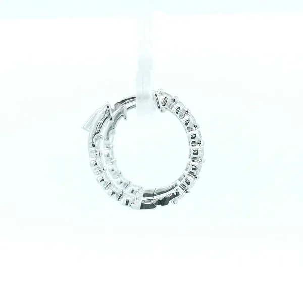 14KW Lab Grown Diamond Inside/Outside Hoop Earrings Image 5 Kiefer Jewelers Lutz, FL