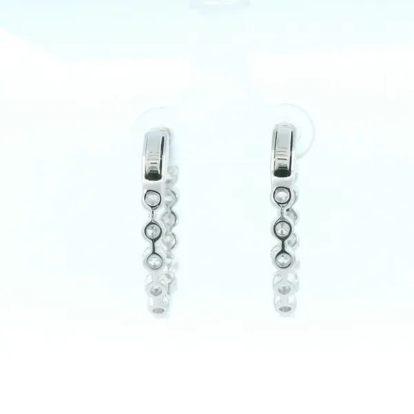 14KW Lab Grown Diamond Inside/Outside Hoop Earrings Image 4 Kiefer Jewelers Lutz, FL