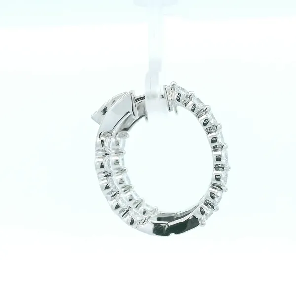 14KW Lab Grown Diamond Inside/Outside Hoop Earrings Image 5 Kiefer Jewelers Lutz, FL