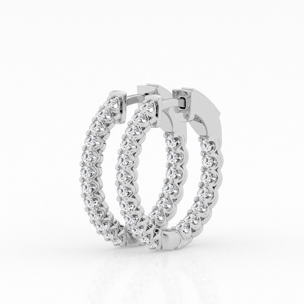 14KW 1.0CTW Lab Grown Diamond Inside/Outside Hoop Earrings Kiefer Jewelers Lutz, FL