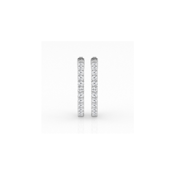 14KW Lab Grown Diamond Inside/Outside Hoop Earrings Image 2 Kiefer Jewelers Lutz, FL