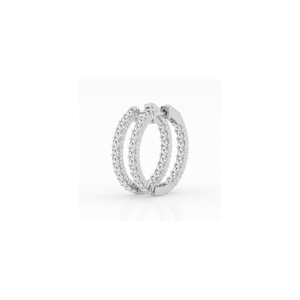 14KW Lab Grown Diamond Inside/Outside Hoop Earrings Kiefer Jewelers Lutz, FL