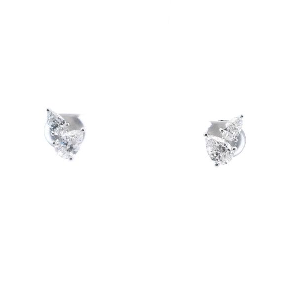 14KW Double Pear Shape Lag-Grown Diamond Stud Earrings Kiefer Jewelers Lutz, FL