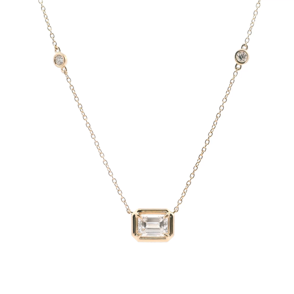 14KY Emerald Cut Lab-Grown Diamond By the Yard Necklace Kiefer Jewelers Lutz, FL