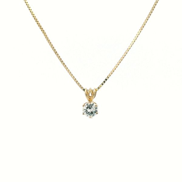 14KY .51CT Diamond Solitaire Pendant Kiefer Jewelers Lutz, FL