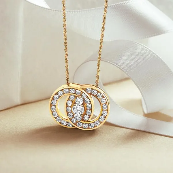 14K .25CTW Diamond Marriage Symbol Necklace Image 2 Kiefer Jewelers Lutz, FL