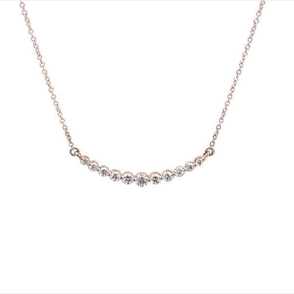 14K Curved Bar Diamond Necklace Kiefer Jewelers Lutz, FL