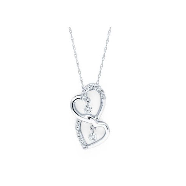Shimmering Diamond Double Heart Necklace Kiefer Jewelers Lutz, FL