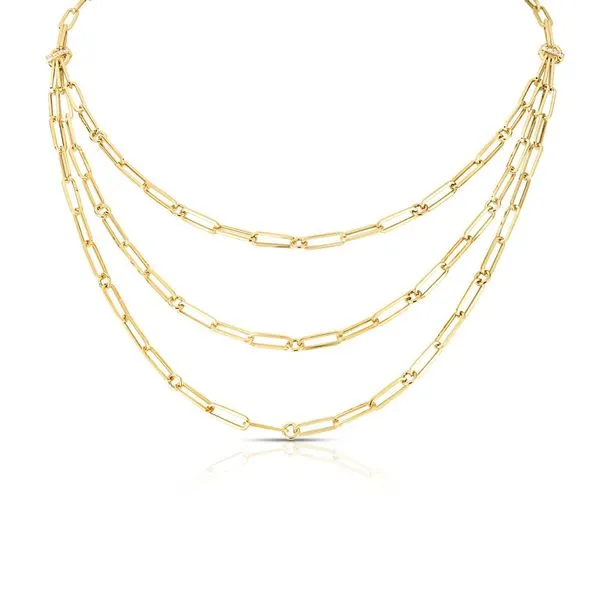 Roberto Coin 18K Triple Strand Paperclip Necklace Kiefer Jewelers Lutz, FL