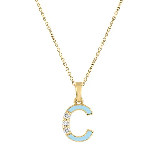 14K Diamond and Turquoise Enamel 