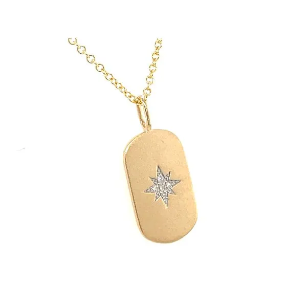 14K Diamond Star Dog Tag Pendant Kiefer Jewelers Lutz, FL