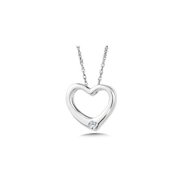 Sterling Silver Diamond Heart Necklace Kiefer Jewelers Lutz, FL