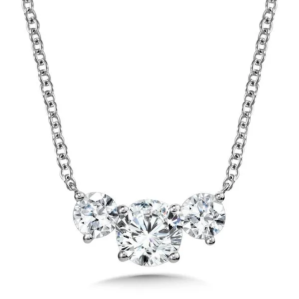 14K Lab Grown Diamond 3-Stone Necklace Kiefer Jewelers Lutz, FL