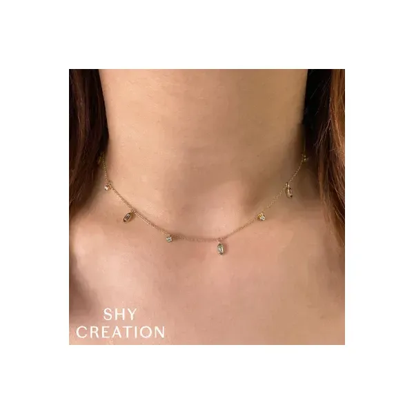 14K Diamond Baguette Necklace by Shy Creation Image 2 Kiefer Jewelers Lutz, FL
