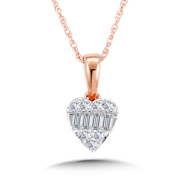 Rose Gold Diamond Heart Necklace Kiefer Jewelers Lutz, FL