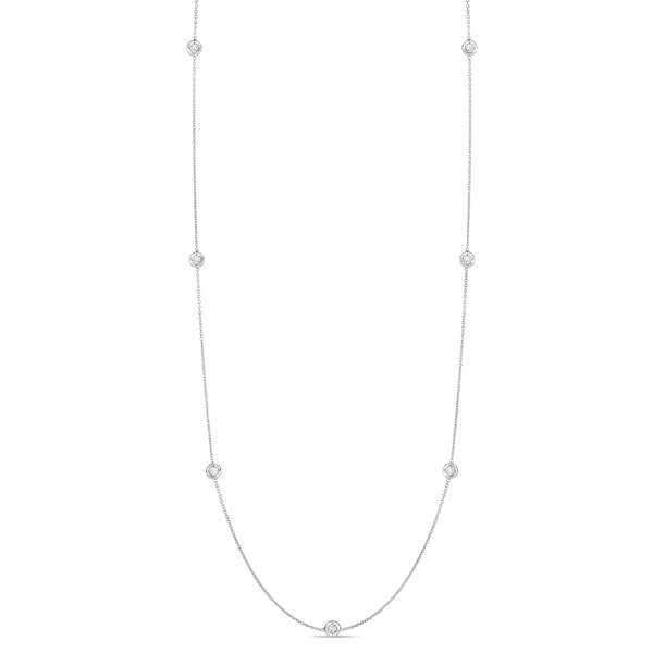 Roberto Coin 18KW Diamond Station Necklace Kiefer Jewelers Lutz, FL