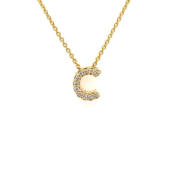 18KY Diamond Initial Necklace by Roberto Coin Kiefer Jewelers Lutz, FL