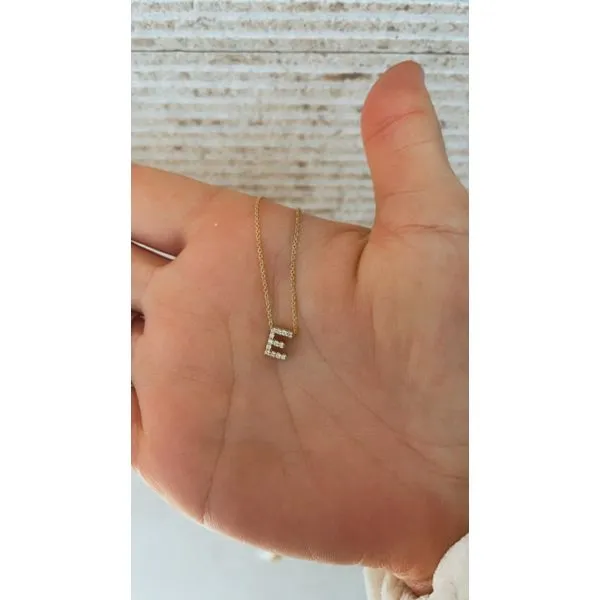 18KY Diamond Initial Necklace by Roberto Coin Image 4 Kiefer Jewelers Lutz, FL