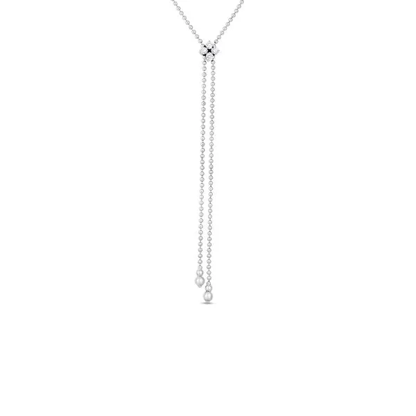 Roberto Coin 18K Diamond Verona Flower Lariat Necklace Kiefer Jewelers Lutz, FL