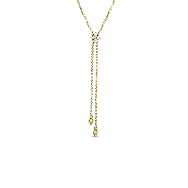 Roberto Coin 18K Diamond Verona Flower Lariat Necklace Kiefer Jewelers Lutz, FL